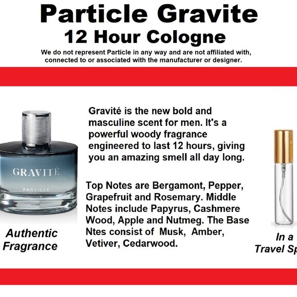 Particle Gravite 12 Hour Cologne, 10ml SAMPLE, Travel Size Spray - Picture 3 of 4